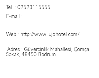Lujo Hotel A La Carte iletiim bilgileri